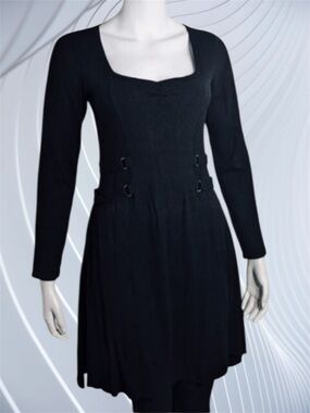 IDO Black Knit Dress w/ Laced Up Sides!!! Size M